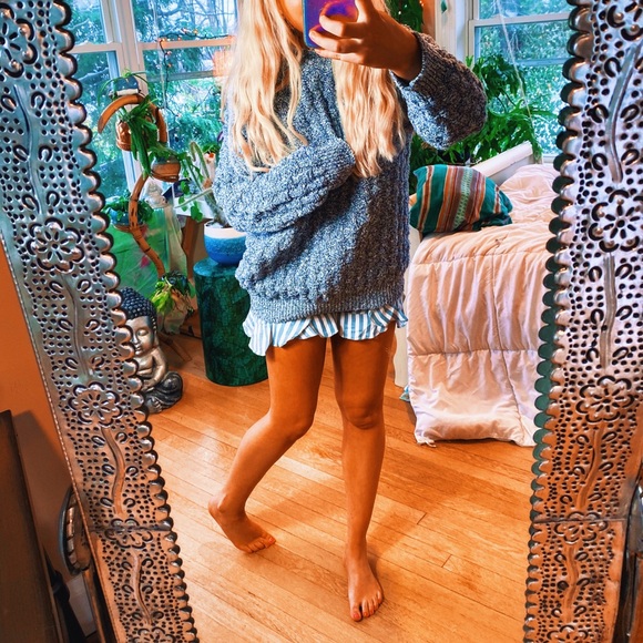 Sweaters - Speckled Bohemian Blue Chunky Oversized Sweater ✨